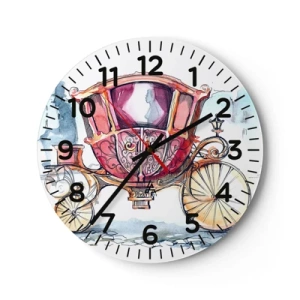 Ceas de perete - Ceas pe sticlă - Pentru nuntă sau pentru bal? - 40x40 cm