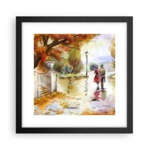 Poster în ramă neagră - Toamnă romantică în parc - 30x30 cm