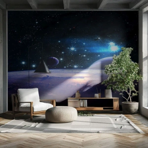 Tapet Autoadeziv Deluxe Sticker - Tot singuri? - Cosmos, Planeta Pământ, Univers - 200x140 cm