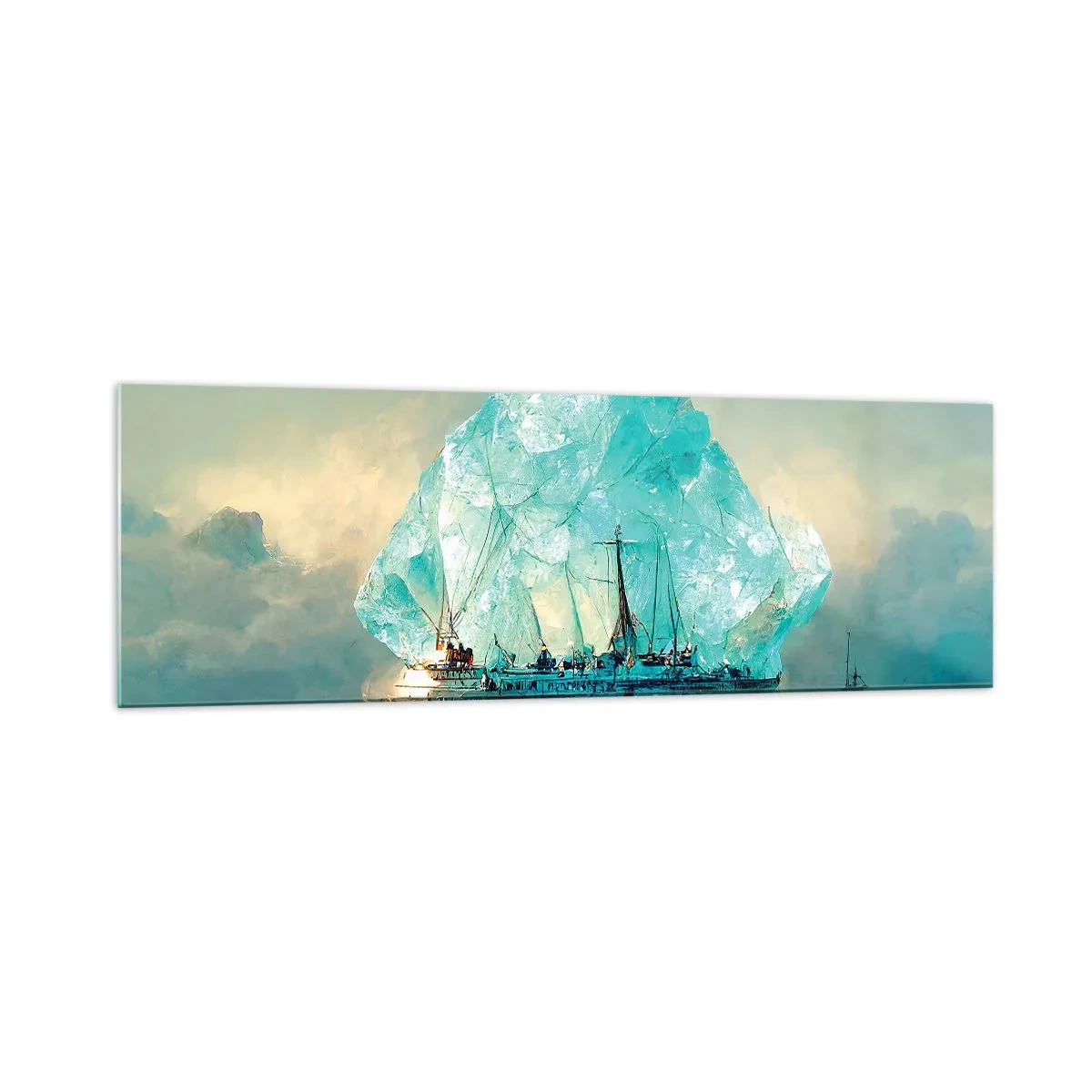Tablou pe sticlă - Diamant arctic - 160x50 cm