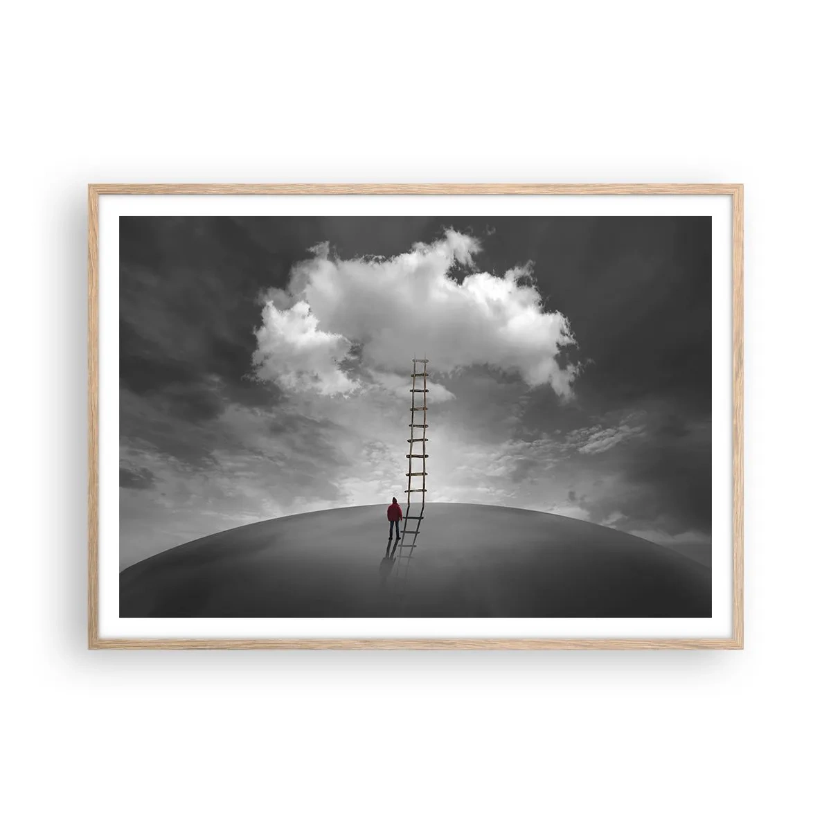 Poster în ramă de stejar deschis - Orice este posibil - 100x70 cm