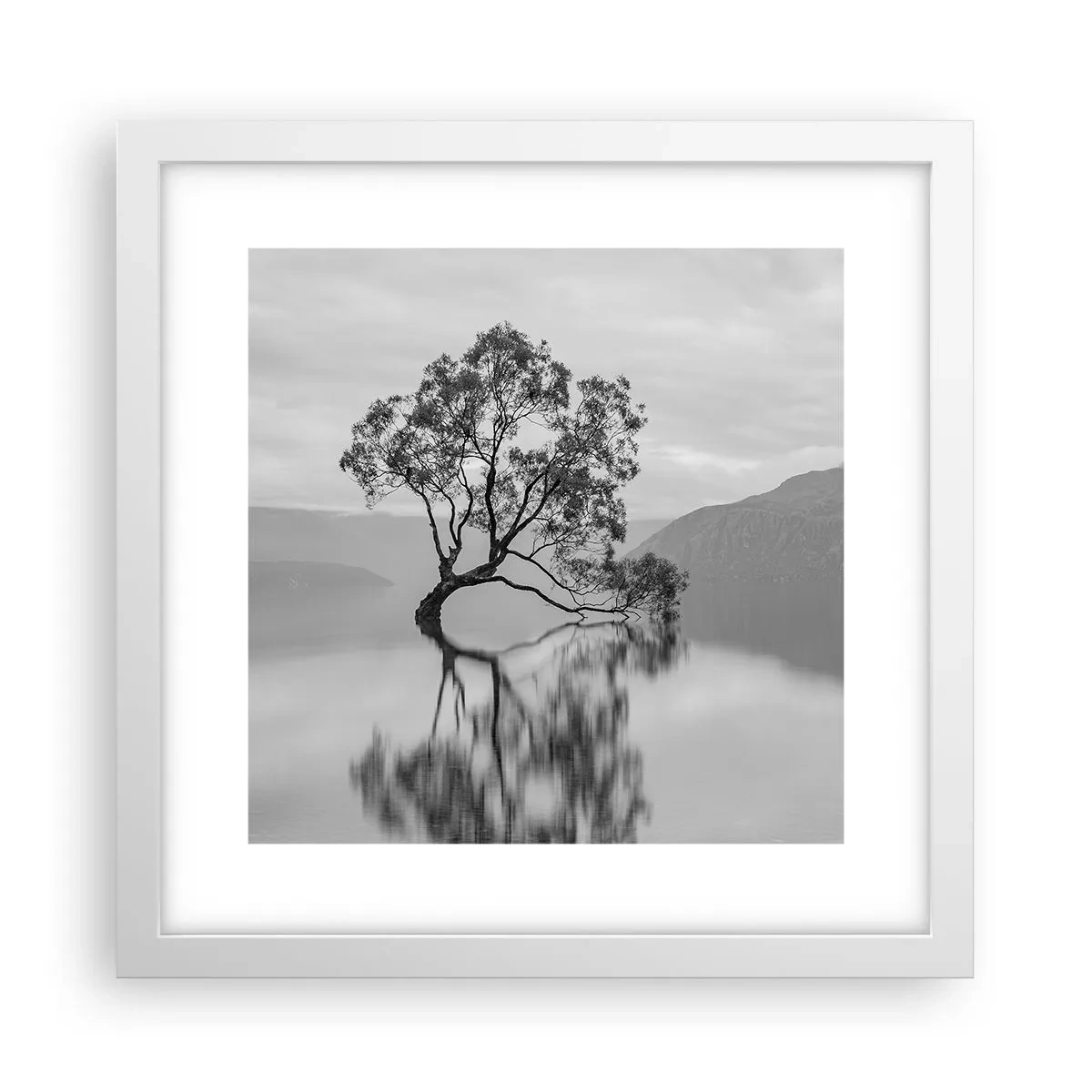 Poster în ramă albă - Există o țară - 30x30 cm