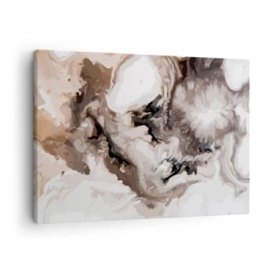 Tablou pe pânză Canvas - Model abstract în nuanțe de maro și alb - 70x50cm - Nașterea unei galaxii - Decorațiune modernă pentru perete pentru living și dormitor ARTTOR