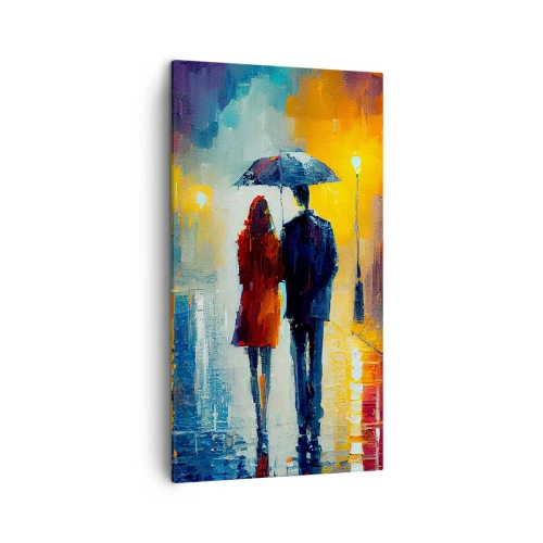 Tablou pe pânză - Împreună - o noapte plină de culoare - 45x80 cm