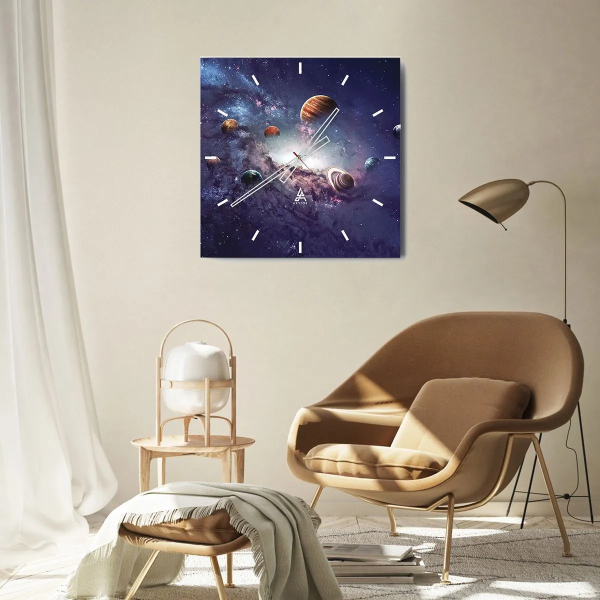 Ceas de perete - Ceas pe sticlă - Sistemul de dans solar - 30x30 cm