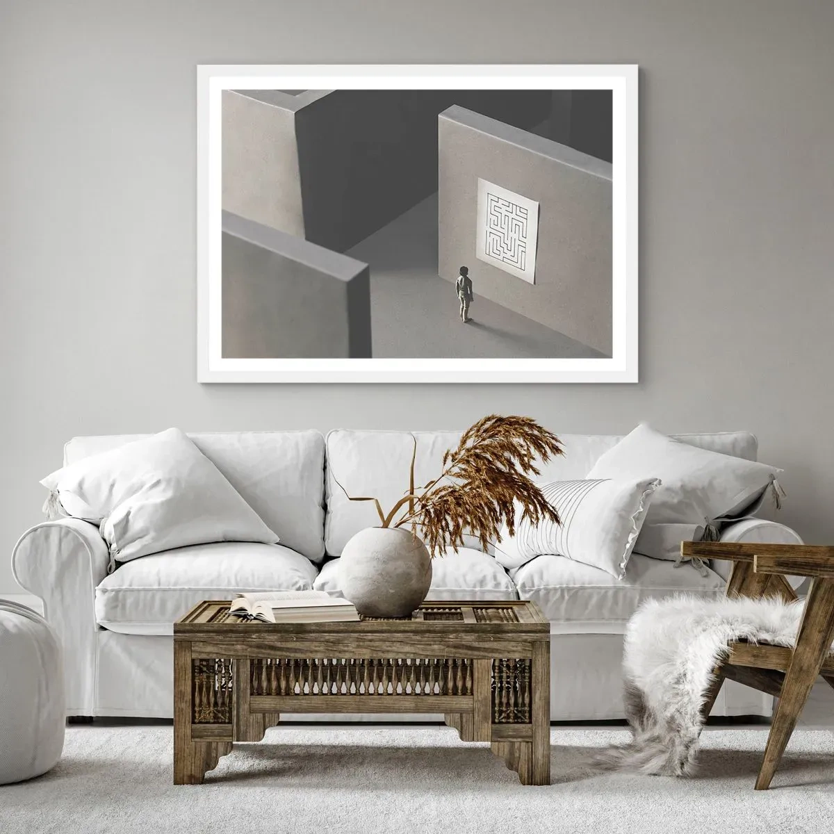 Poster în ramă albă - Dar unde sunt? - 91x61 cm