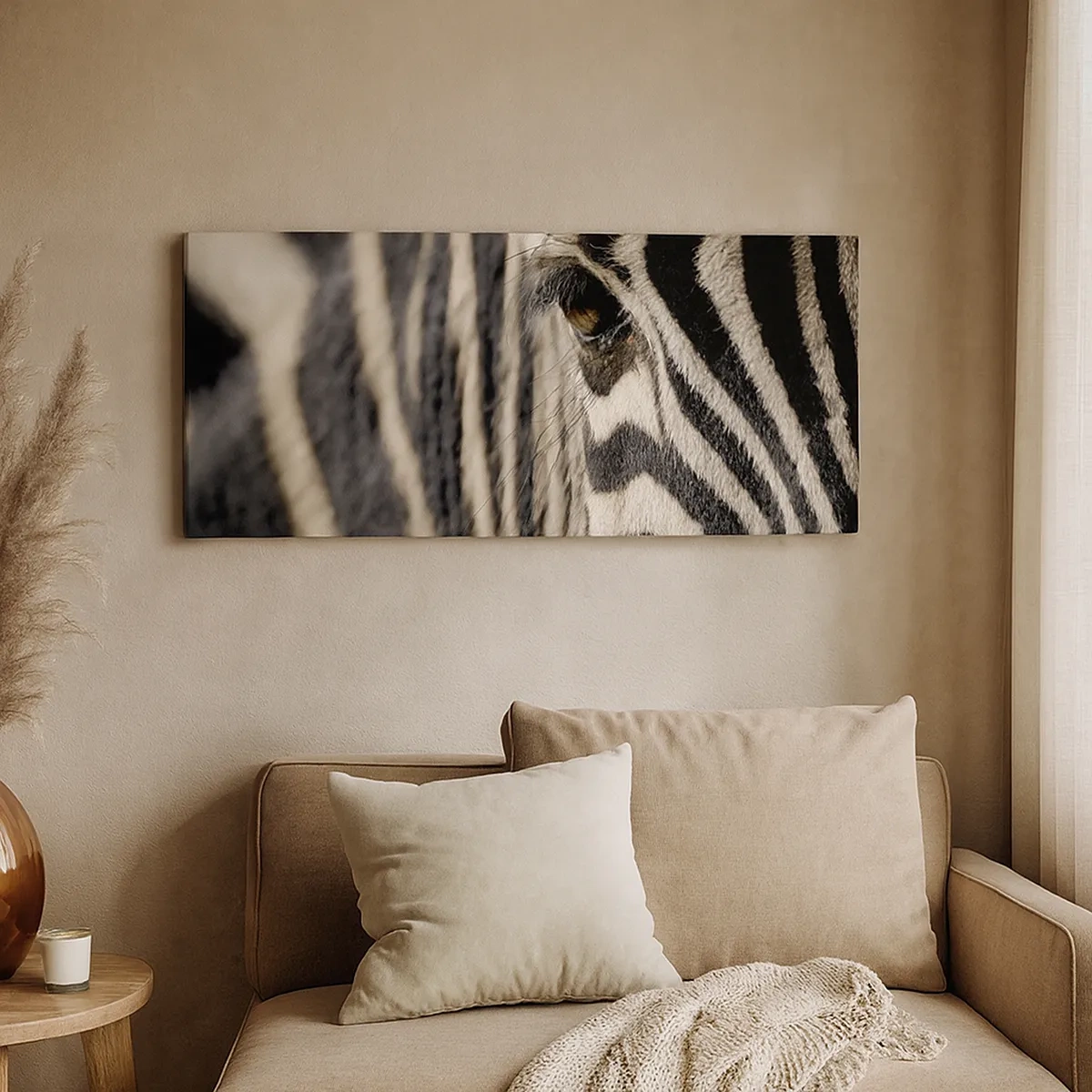 Tablou pe pânză - Portret cu dungi - 30x30 cm