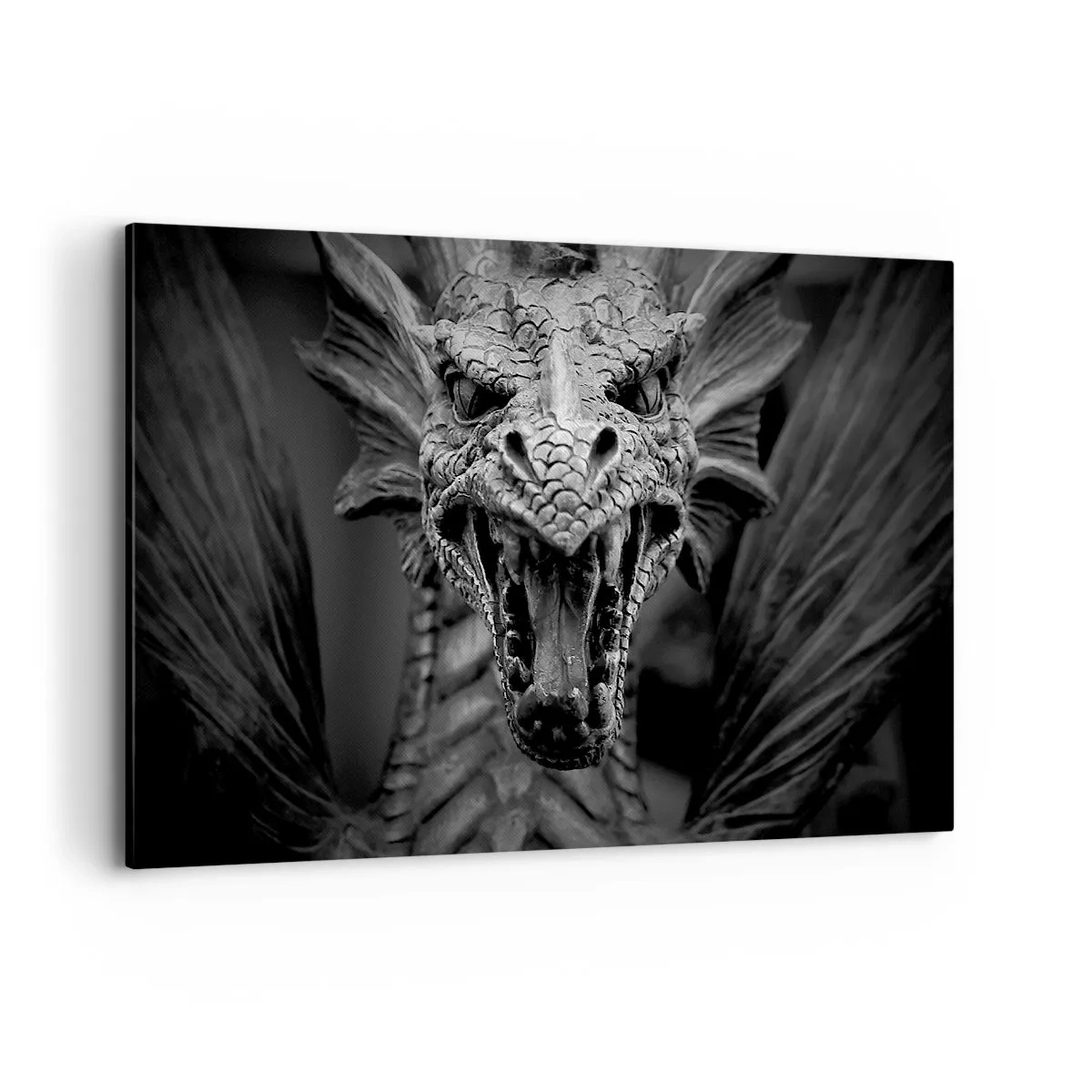 Tablou pe pânză - Dragon de basm în gri - 120x80 cm