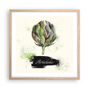 Poster în ramă de stejar deschis - Trăiască legumele! - 50x50 cm