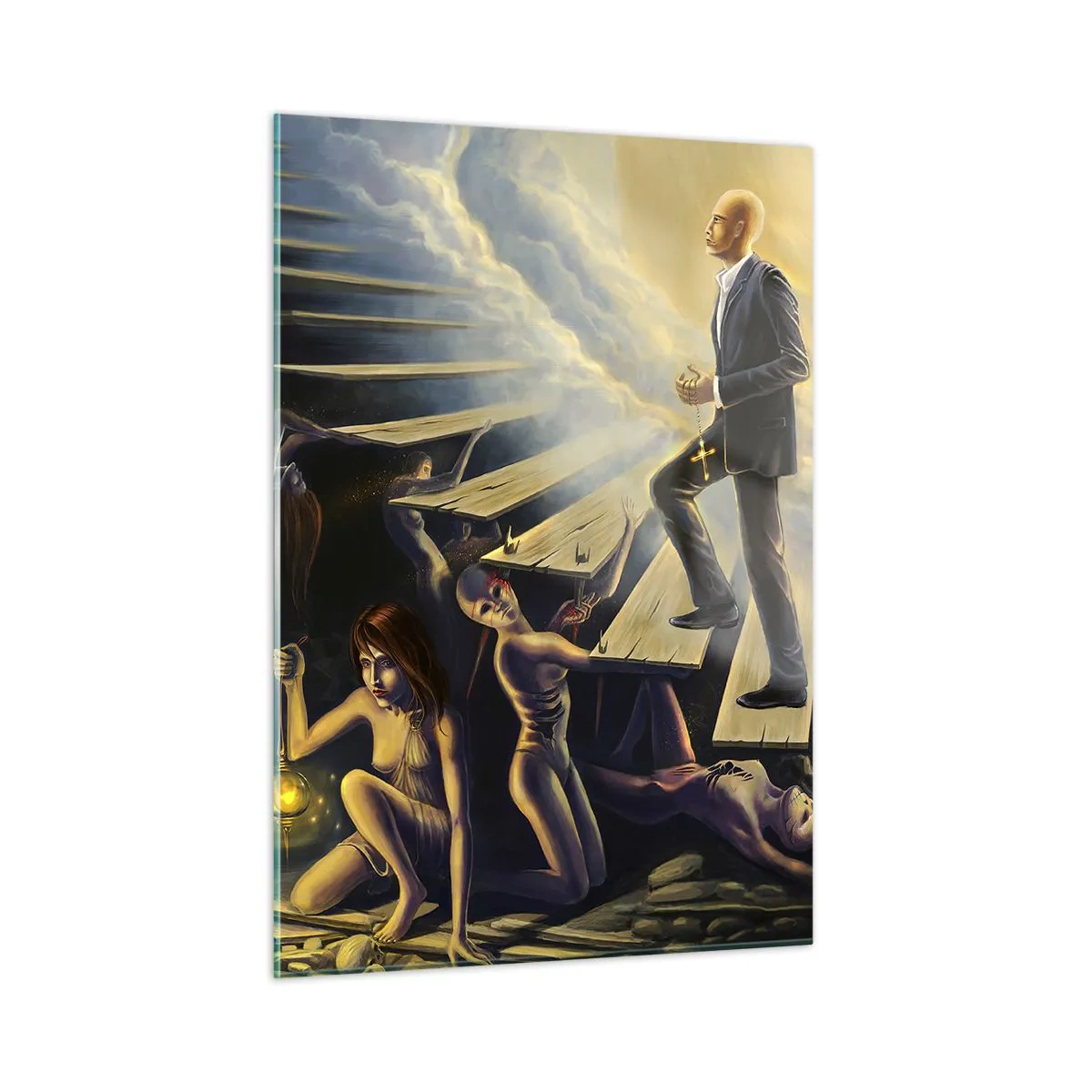 Tablou pe sticlă - O călătorie dantescă spre lumină - 50x70 cm