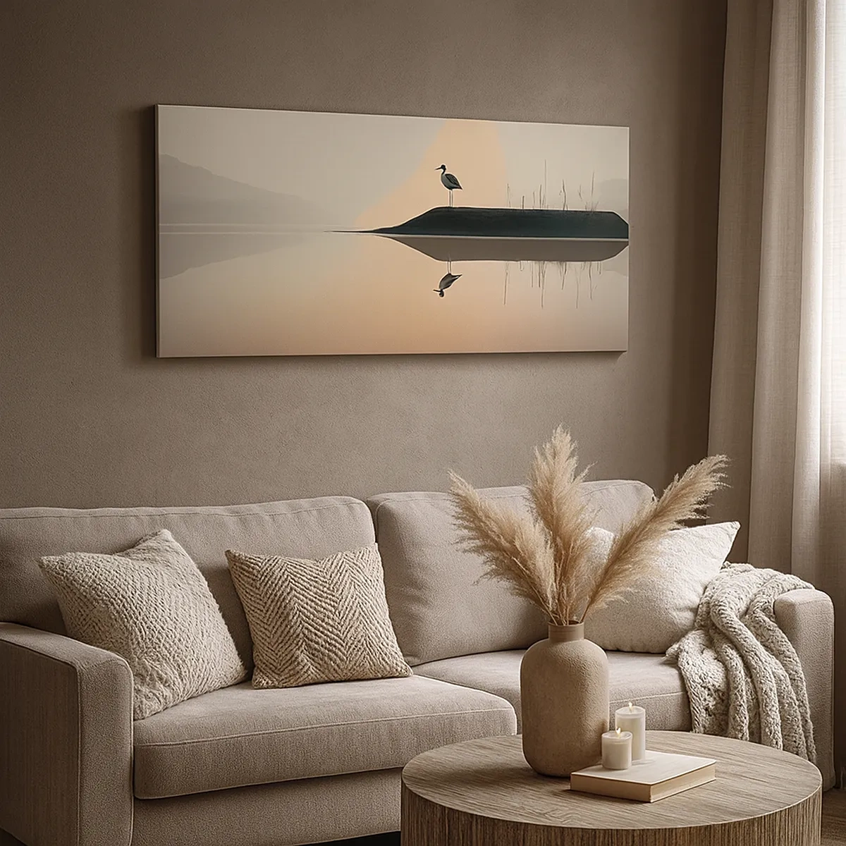 Tablou pe pânză - Domn pe lac - 30x30 cm