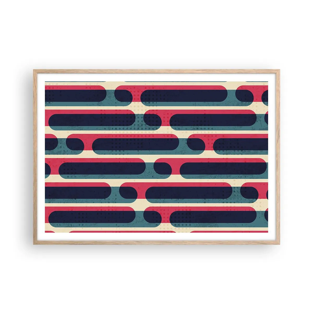 Poster în ramă de stejar deschis - Înăuntru și înainte - 100x70 cm