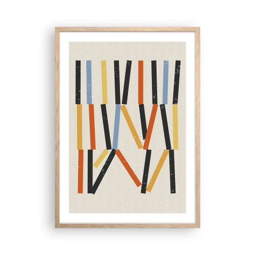 Poster în ramă de stejar deschis - Compoziție la nivel - 50x70 cm