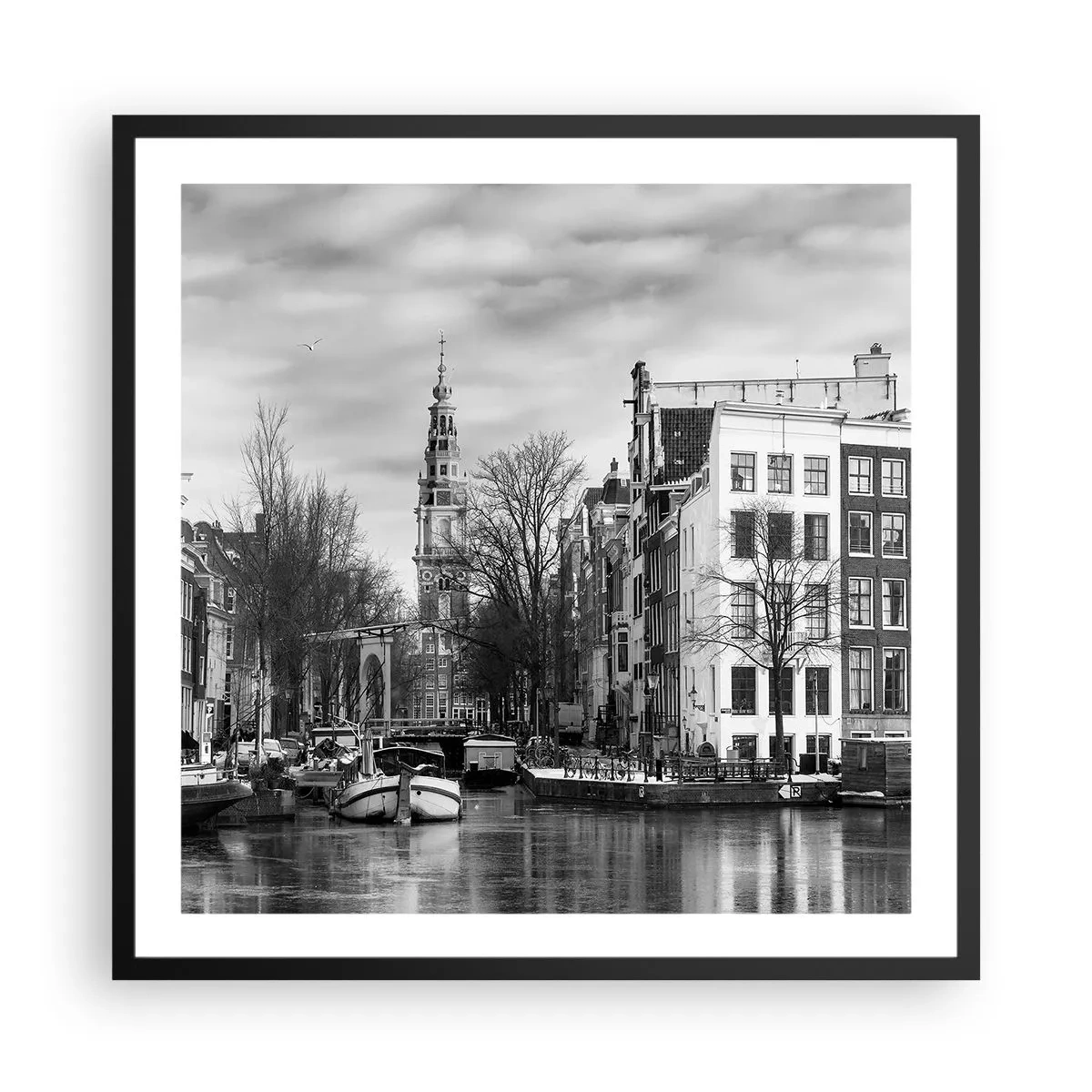 Poster în ramă neagră - Amsterdam vibes - 60x60 cm