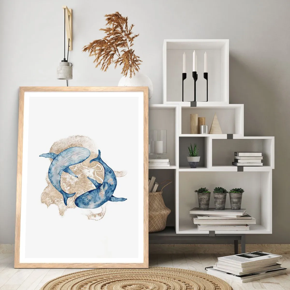 Poster în ramă de stejar deschis - Prietenie sau iubire? - 50x70 cm