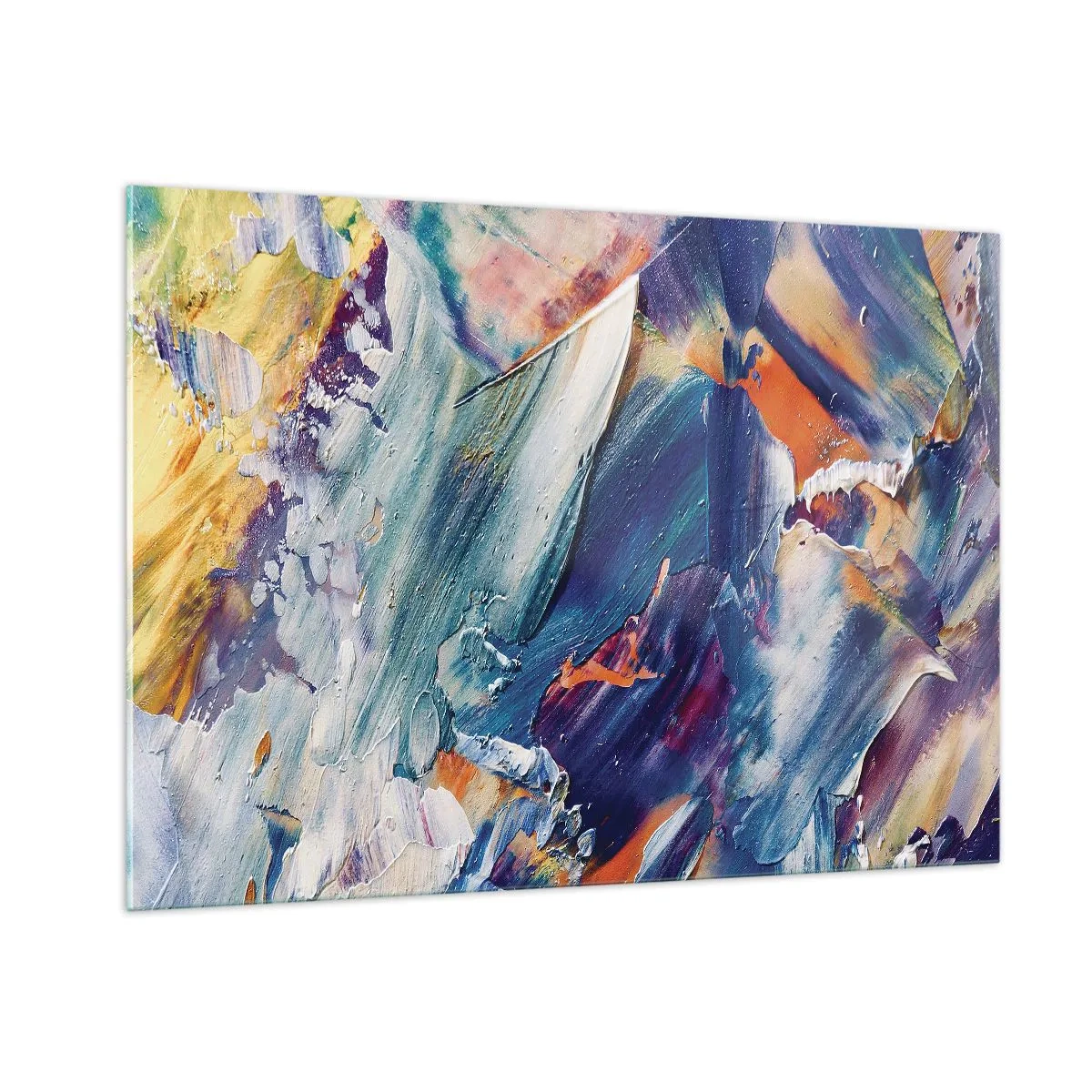 Tablou pe sticlă - Confuzie de culori - 100x70 cm