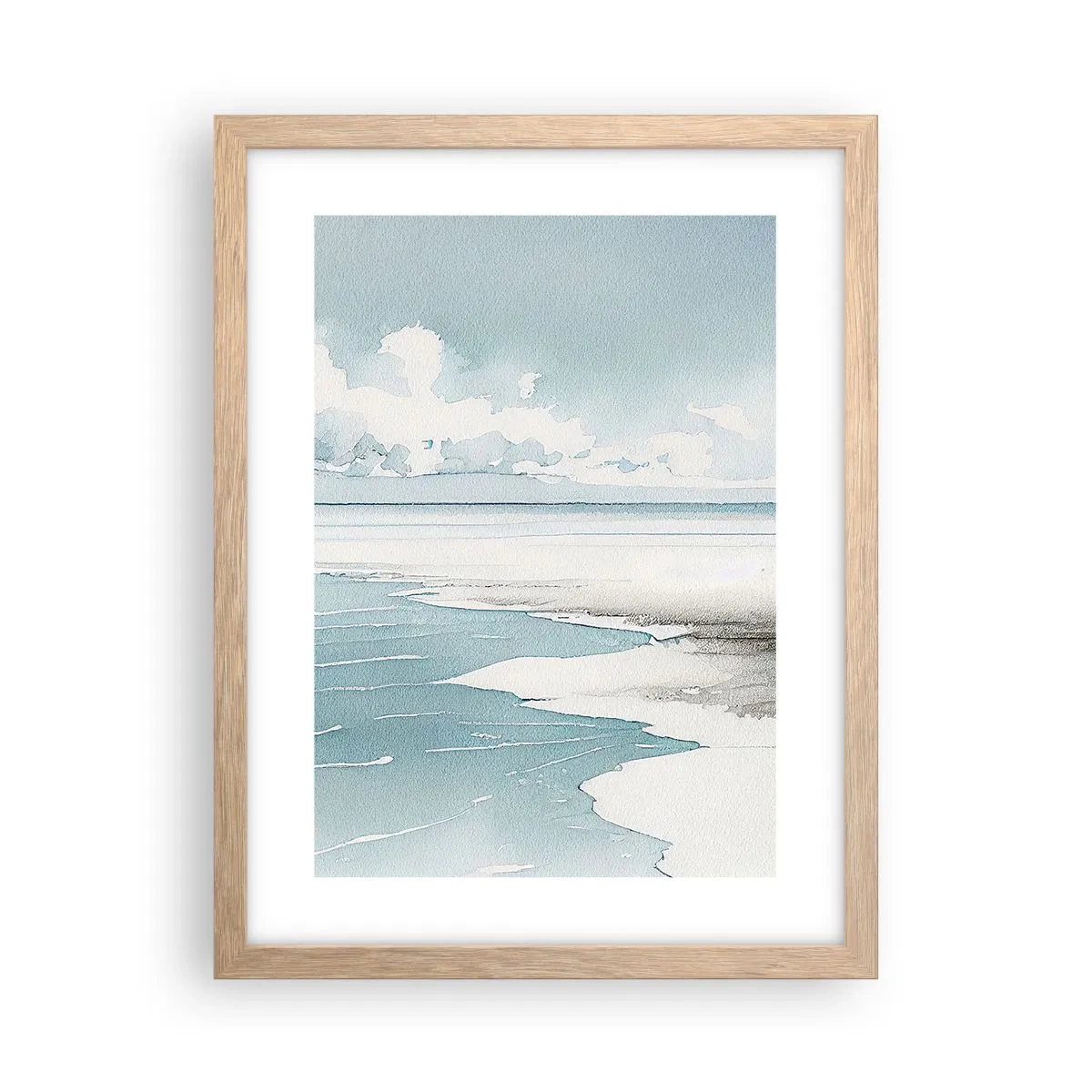Poster în ramă de stejar deschis - Mareea blândă - 30x40 cm