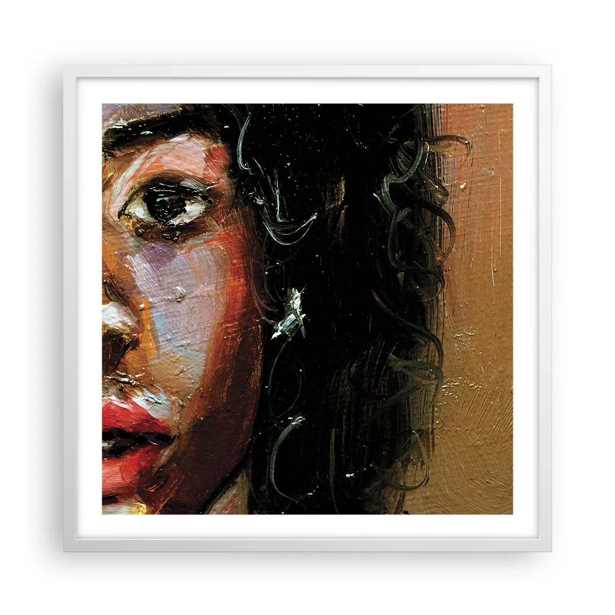 Poster în ramă albă - Negru și strălucire - 60x60 cm