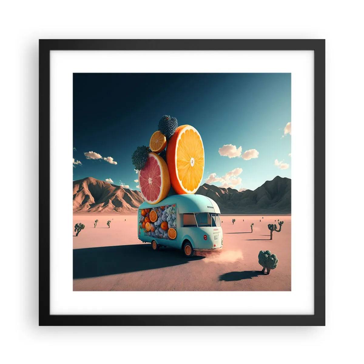 Poster în ramă neagră - Gustul vacanței - 40x40 cm