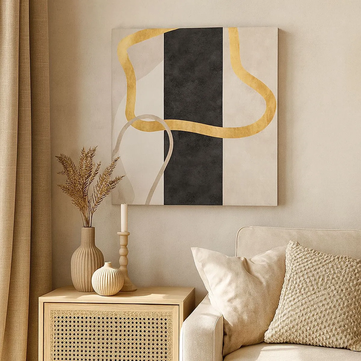 Tablou pe pânză - Forme înbuclite - 30x30 cm