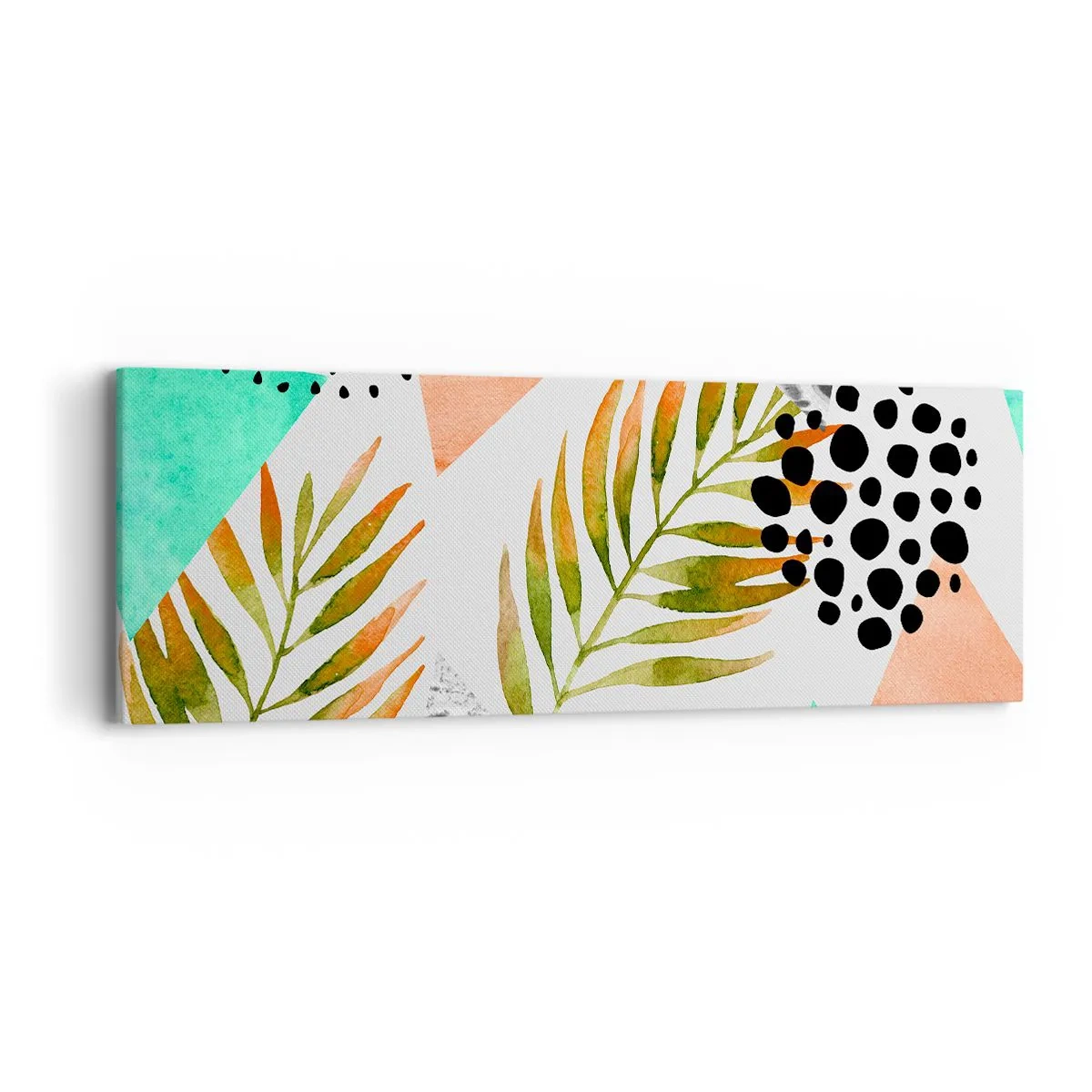 Tablou pe pânză - Decorațiuni cu frunze de palmier - 90x30 cm