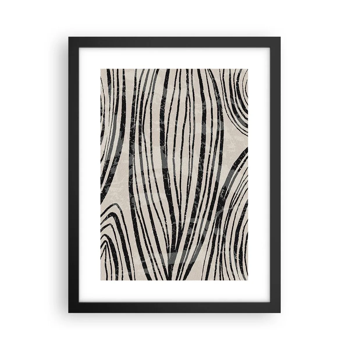 Poster în ramă neagră - Deversare de linii - 30x40 cm