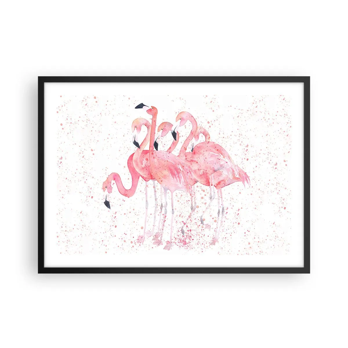 Poster în ramă neagră - Ansamblul roz - 70x50 cm