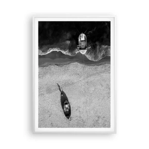 Poster în ramă albă - Tot pe țărm... - 70x100 cm