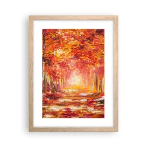 Poster în ramă de stejar deschis - Pădurea de cupru - 30x40 cm