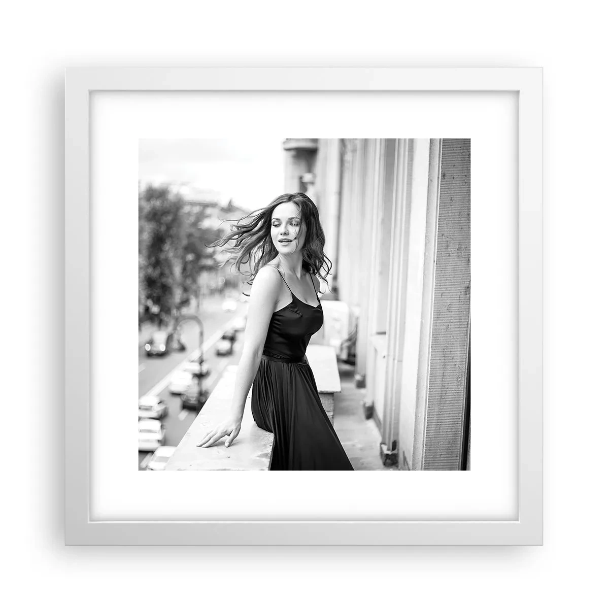 Poster în ramă albă - Cu siguranță e o fată pariziană - 30x30 cm