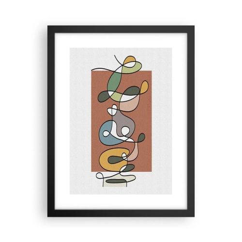 Poster în ramă neagră - Abstracție: un dans colorat - 30x40 cm