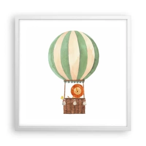 Poster în ramă albă - Călătoriile lui Leon - 50x50 cm