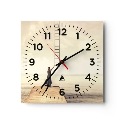 Ceas de perete - Ceas pe sticlă - O călătorie conceptuală - 40x40 cm