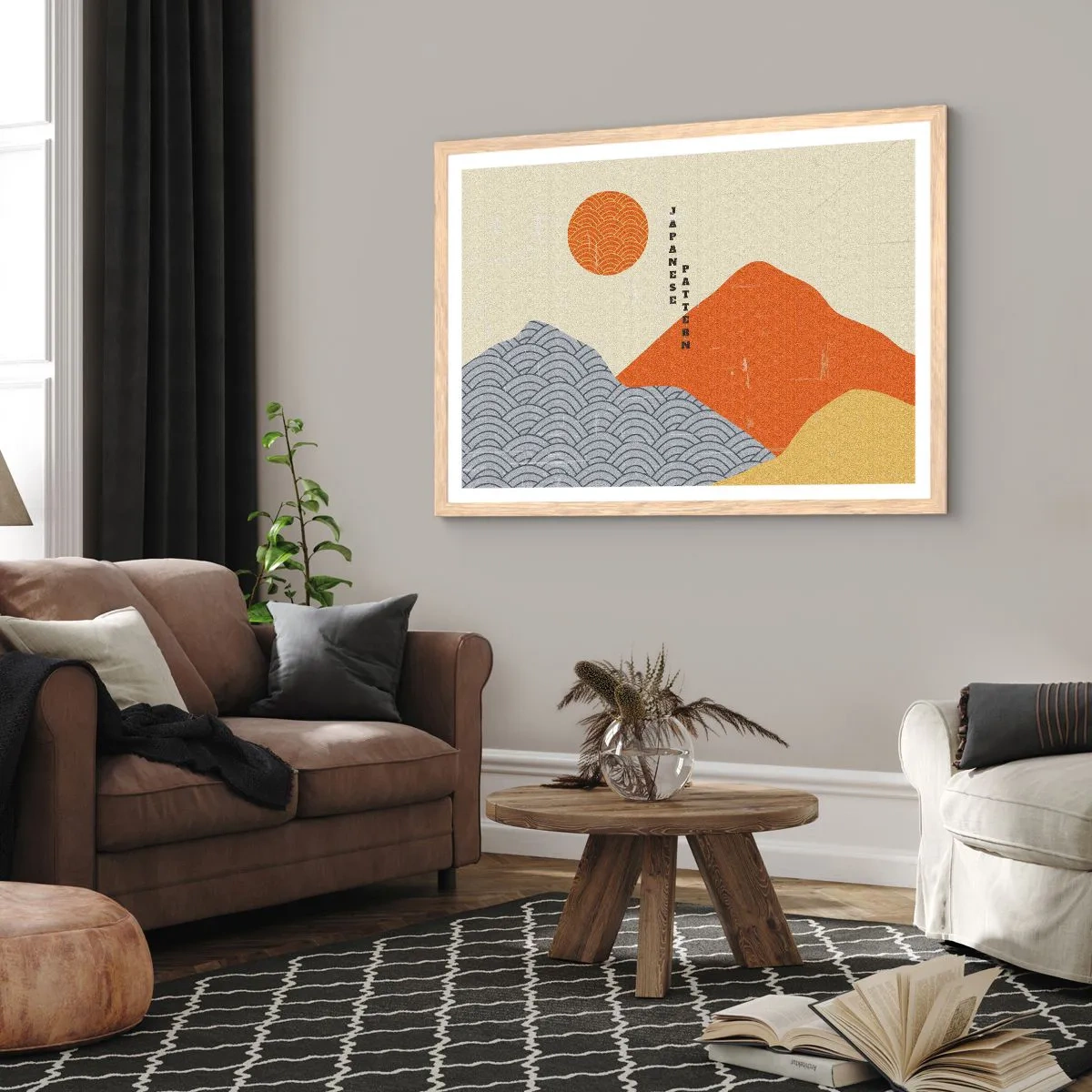 Poster în ramă de stejar deschis - În stil japonez - 91x61 cm