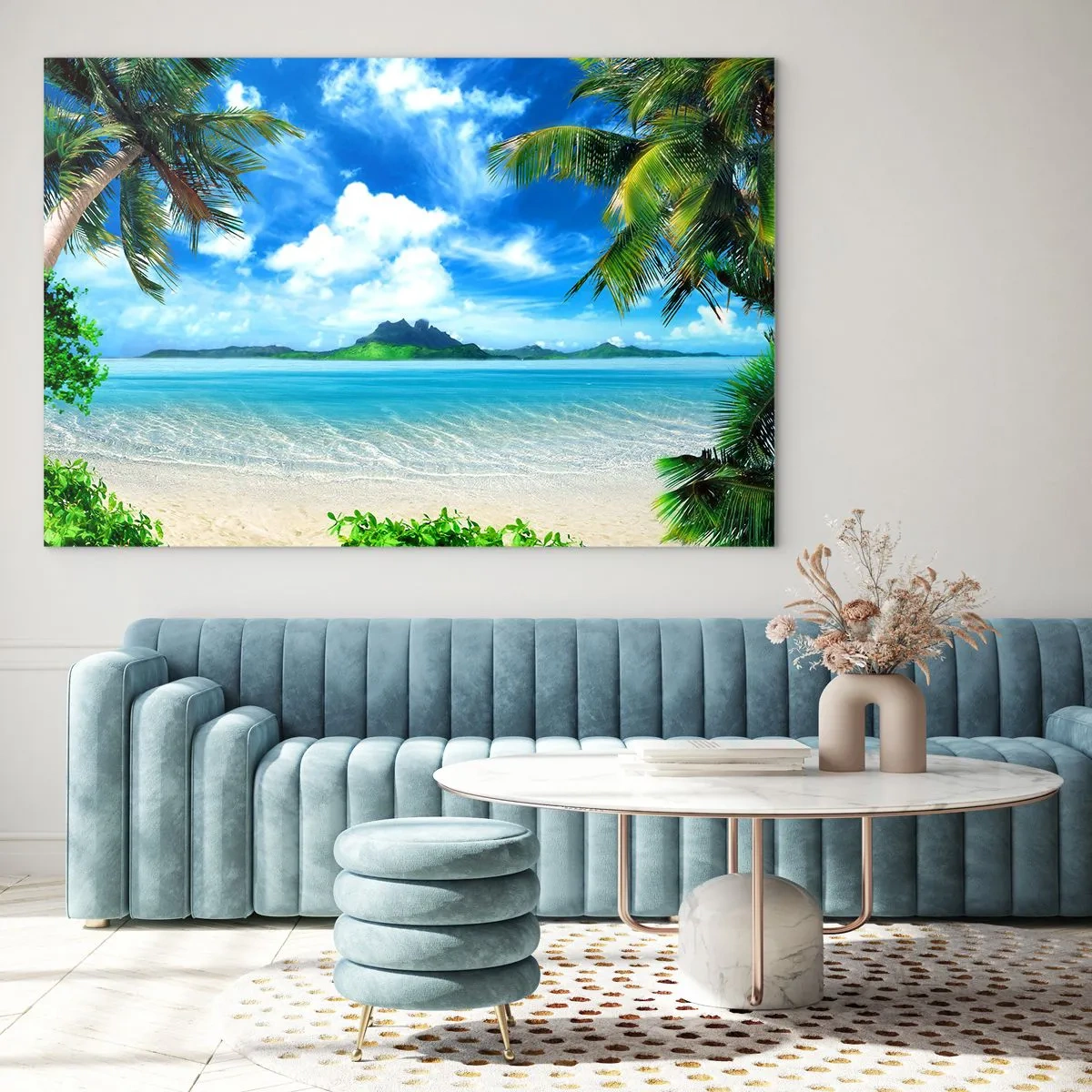 Tablou pe sticlă - Azur de la tropice - 120x80 cm