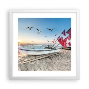 Poster în ramă albă - O odihnă binemeritată - 40x40 cm