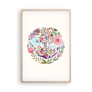 Poster în ramă de stejar deschis - Somnul bun al marinarului - 61x91 cm