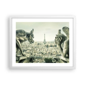 Poster în ramă albă - La taclale pariziene - 50x40 cm