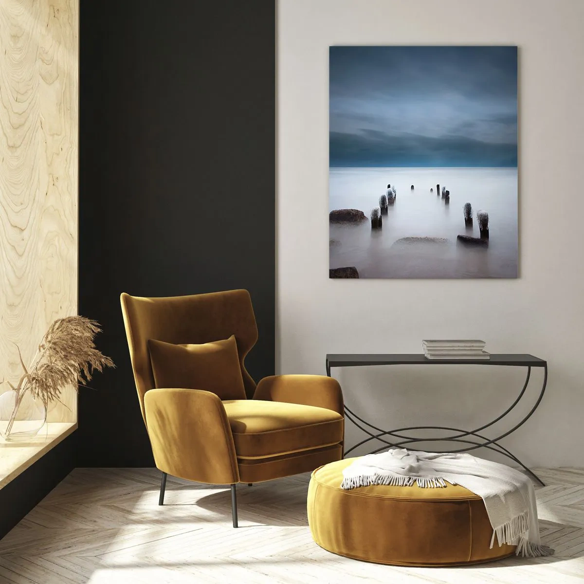 Tablou pe sticlă - Un lac în ceața calmă - 50x70 cm