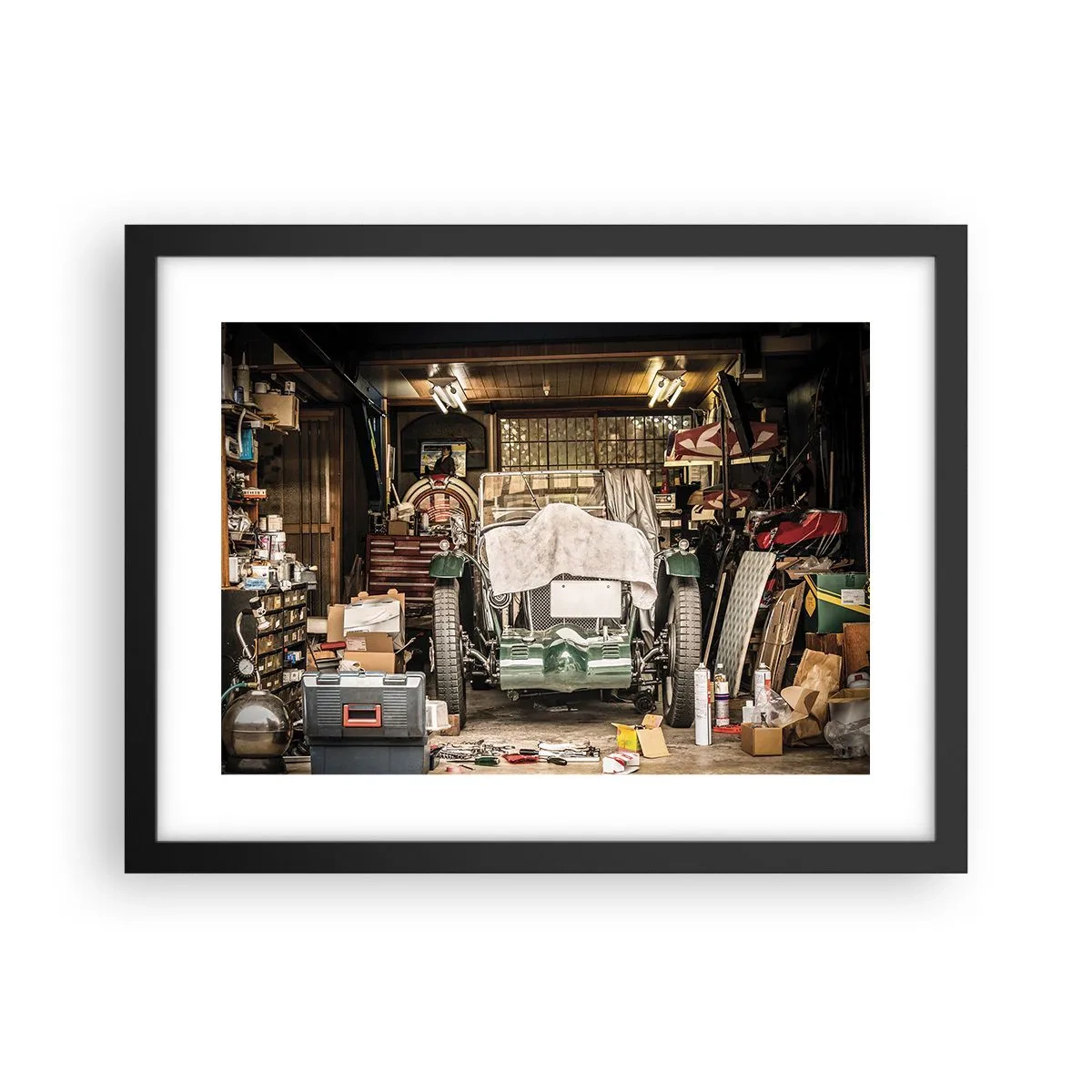 Poster în ramă neagră - Înapoi în trecut - 40x30 cm