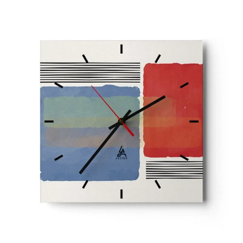 Ceas de perete - Ceas pe sticlă - Spiritul și litera geometriei - 40x40 cm