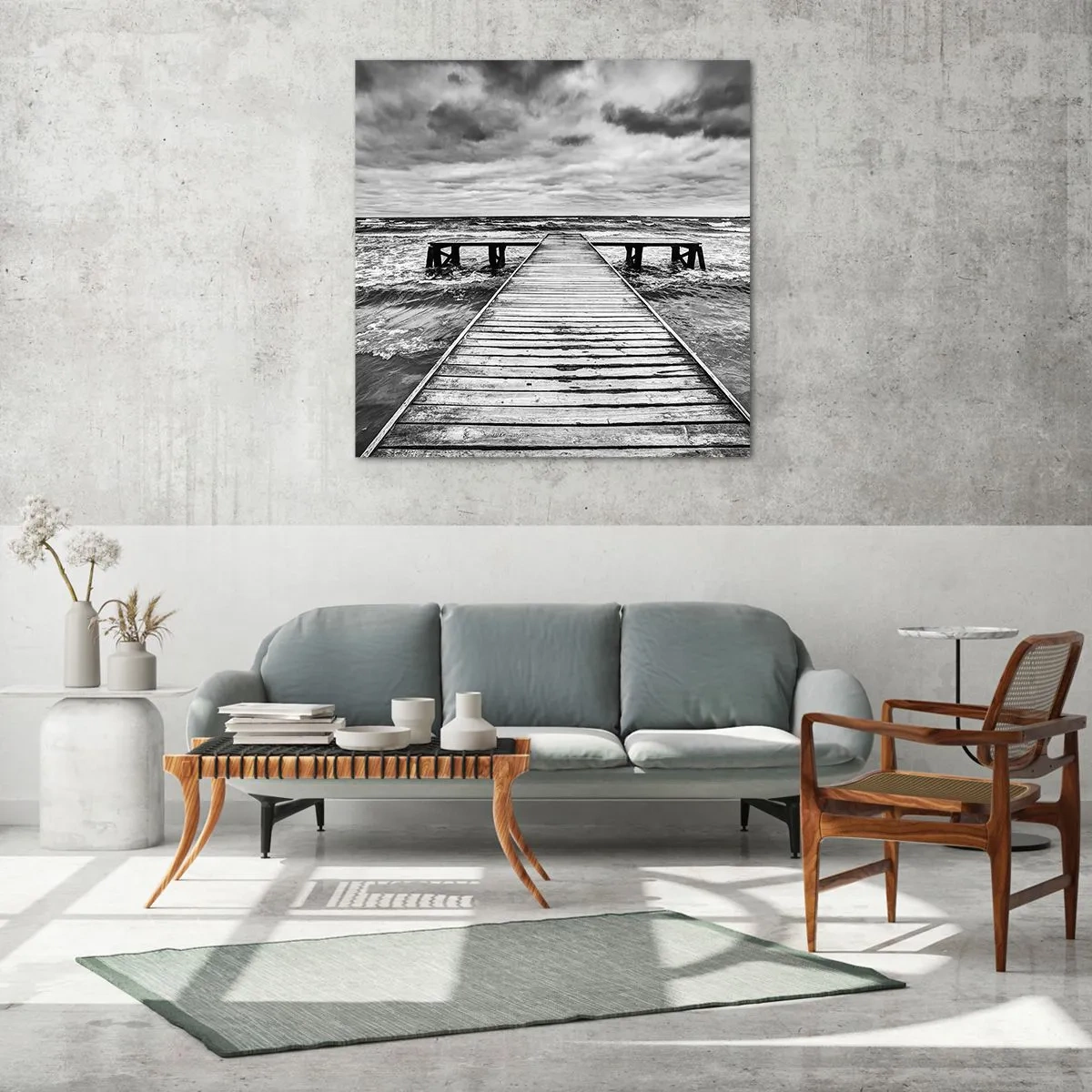 Tablou pe sticlă - Aștept ca vântul să fugărească... - 60x60 cm