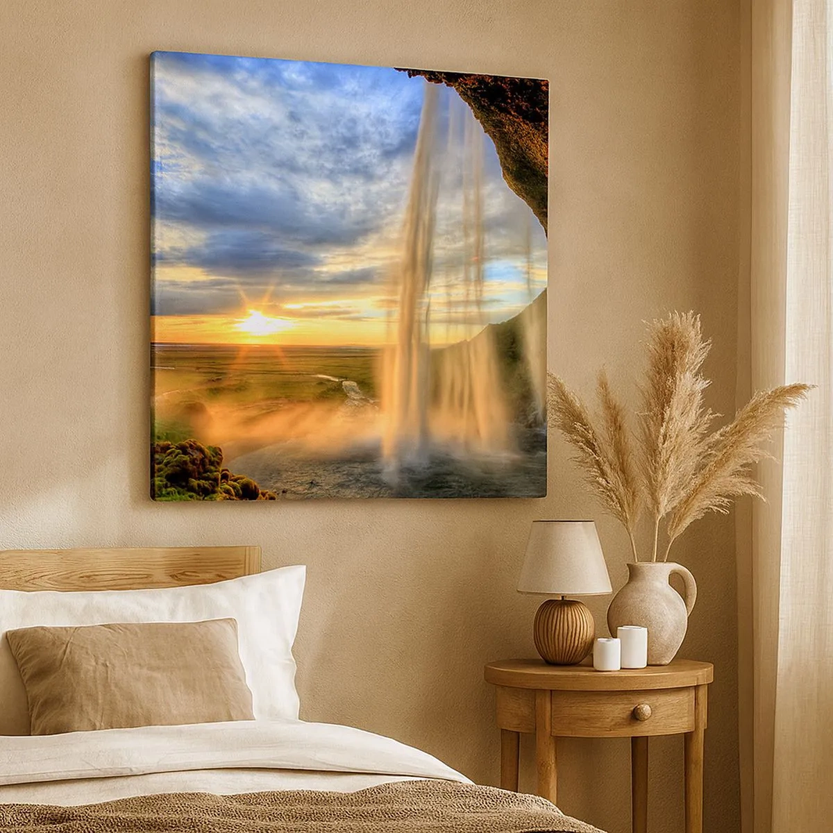 Tablou pe pânză - Lumea din spatele vălului de picături - 30x30 cm