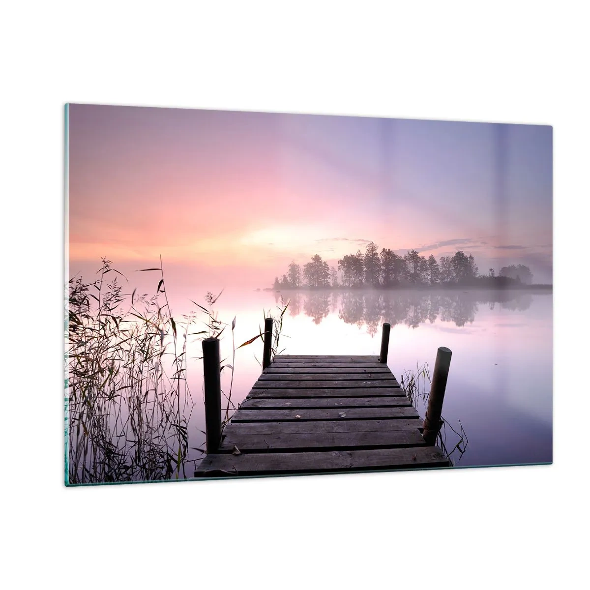 Tablou pe sticlă - Din ceața de liliac... - 120x80 cm