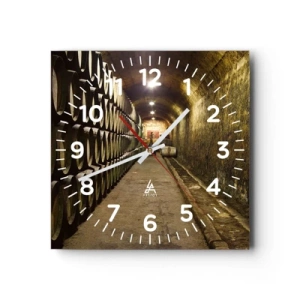 Ceas de perete - Ceas pe sticlă - Este bine să te întinzi - 30x30 cm