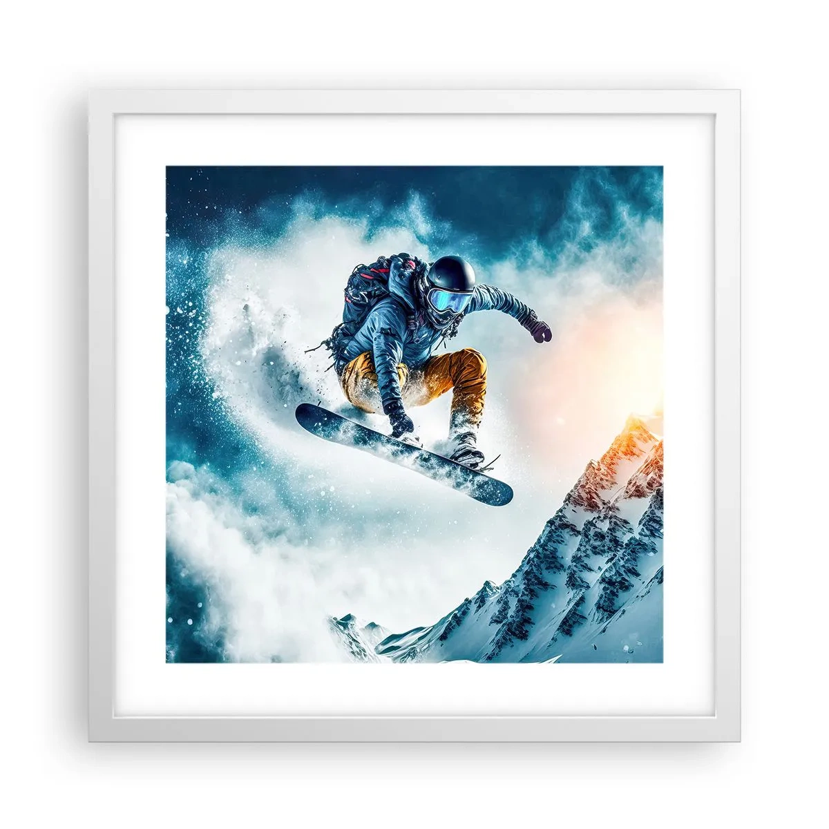 Poster în ramă albă - Emoții extreme - 40x40 cm