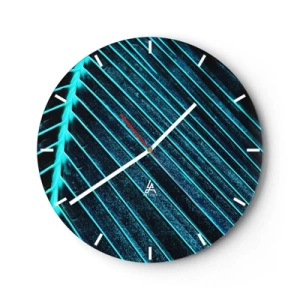 Ceas de perete - Ceas pe sticlă - Textura verdelui - 40x40 cm