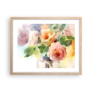 Poster în ramă de stejar deschis - Delicat ca o acuarelă - 50x40 cm