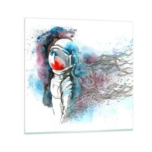 Tablou pe sticlă - Singur cu cosmosul - 30x30 cm