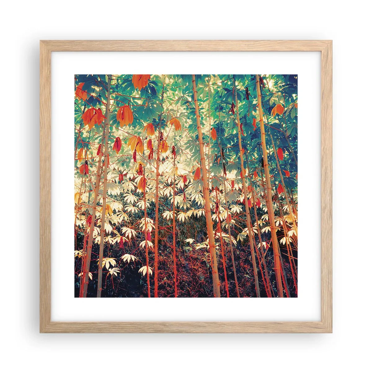 Poster în ramă de stejar deschis - Viața secretă a frunzelor - 40x40 cm